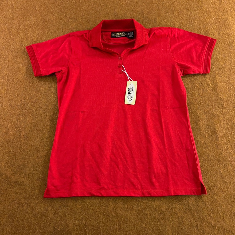 Eagle Dry Goods Womens Small Red Short Sleeve Cotton Blend Polo Shirt NWT